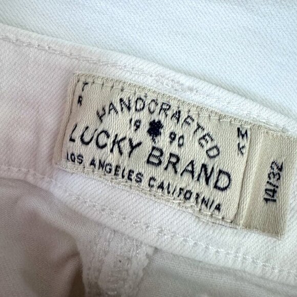 LUCKY BRAND Brooke White Distressed Capri Cropped Jeans Pants Women's 14 / 32 - Picture 7 of 7